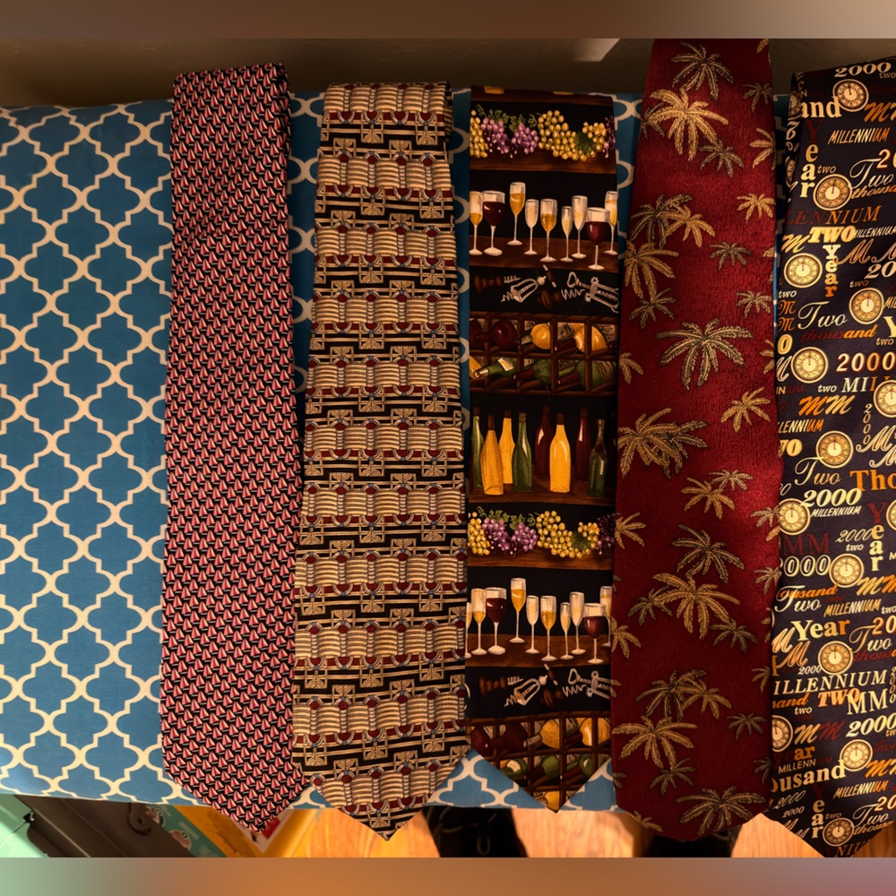 Set of Five Patterned Ties